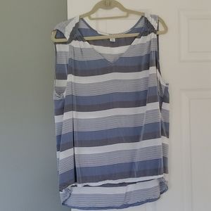 Old Navy women's striped synched sleeve tank top